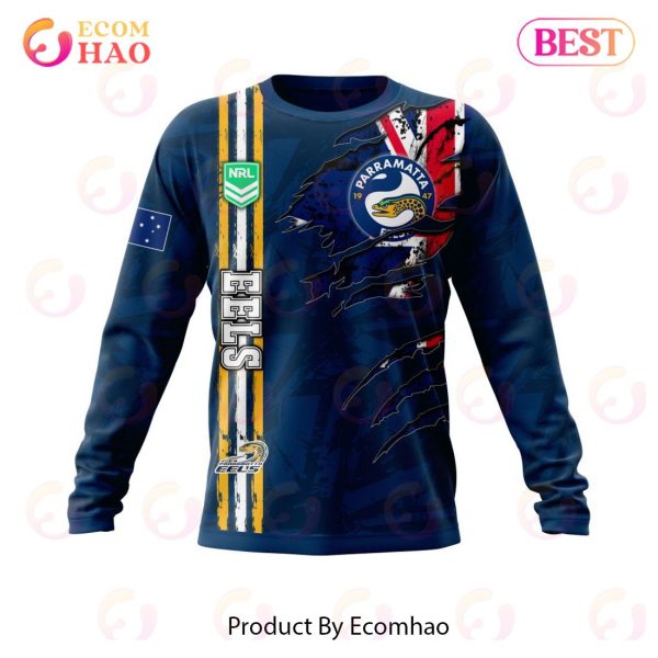 NRL Parramatta Eels Personalized Name & Number 3D Hoodie
