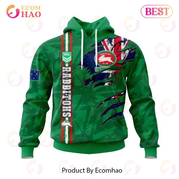 NRL South Sydney Rabbitohs Personalized Name & Number 3D Hoodie