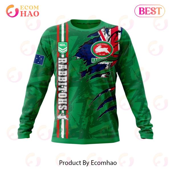 NRL South Sydney Rabbitohs Personalized Name & Number 3D Hoodie