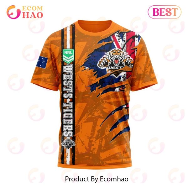 NRL Wests Tigers Personalized Name & Number 3D Hoodie