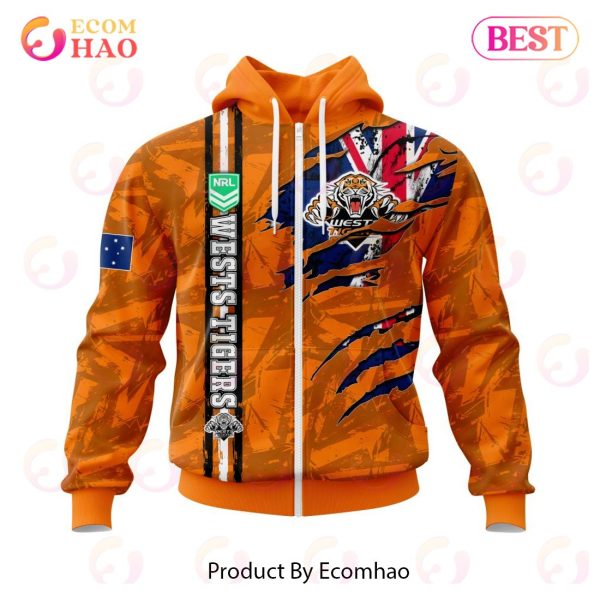 NRL Wests Tigers Personalized Name & Number 3D Hoodie