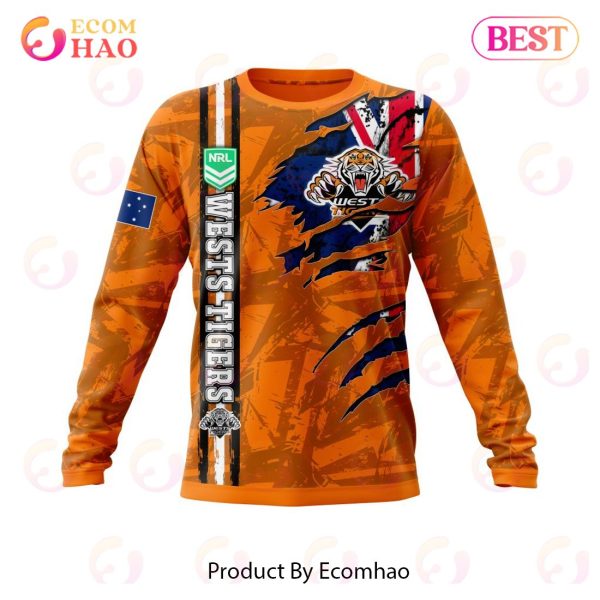 NRL Wests Tigers Personalized Name & Number 3D Hoodie