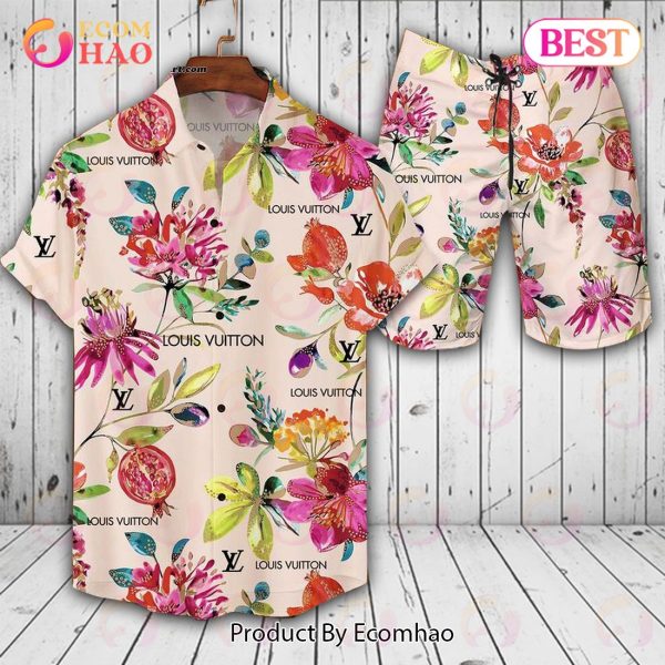 Louis Vuitton Flower Pattern LV Hawaiian Shirt And Shorts