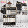 Louis Vuitton Logo Pattern Black White LV Hawaiian Shirt And Shorts
