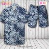 Gucci Logo Pattern Dark Blue GC Hawaiian Shirt And Shorts