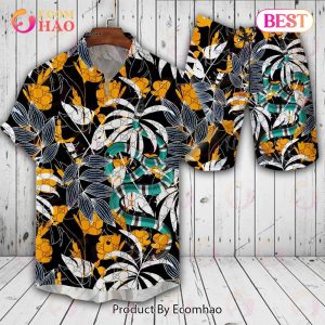 Gucci Snake Mix Leaves Pattern GC Hawaiian Shirt And Shorts