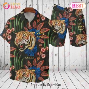 Gucci Tiger GC Hawaiian Shirt And Shorts