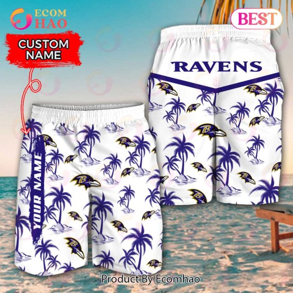 NFL Baltimore Ravens Logo Pattern Hawaiian Shirt And Short
