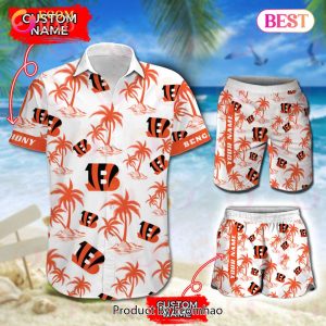 NFL Cincinnati Bengals Logo Pattern Hawaiian Shirt And Short