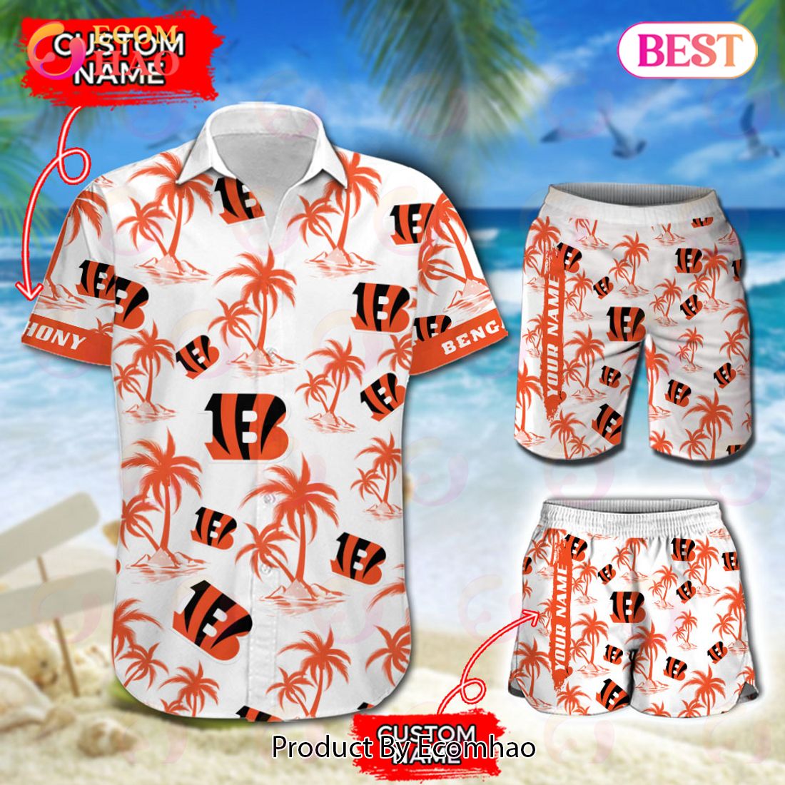 NFL Detroit Lions Logo Pattern Hawaiian Shirt And Short