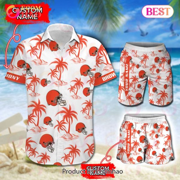 NFL Cleveland Browns Logo Pattern Hawaiian Shirt And Short