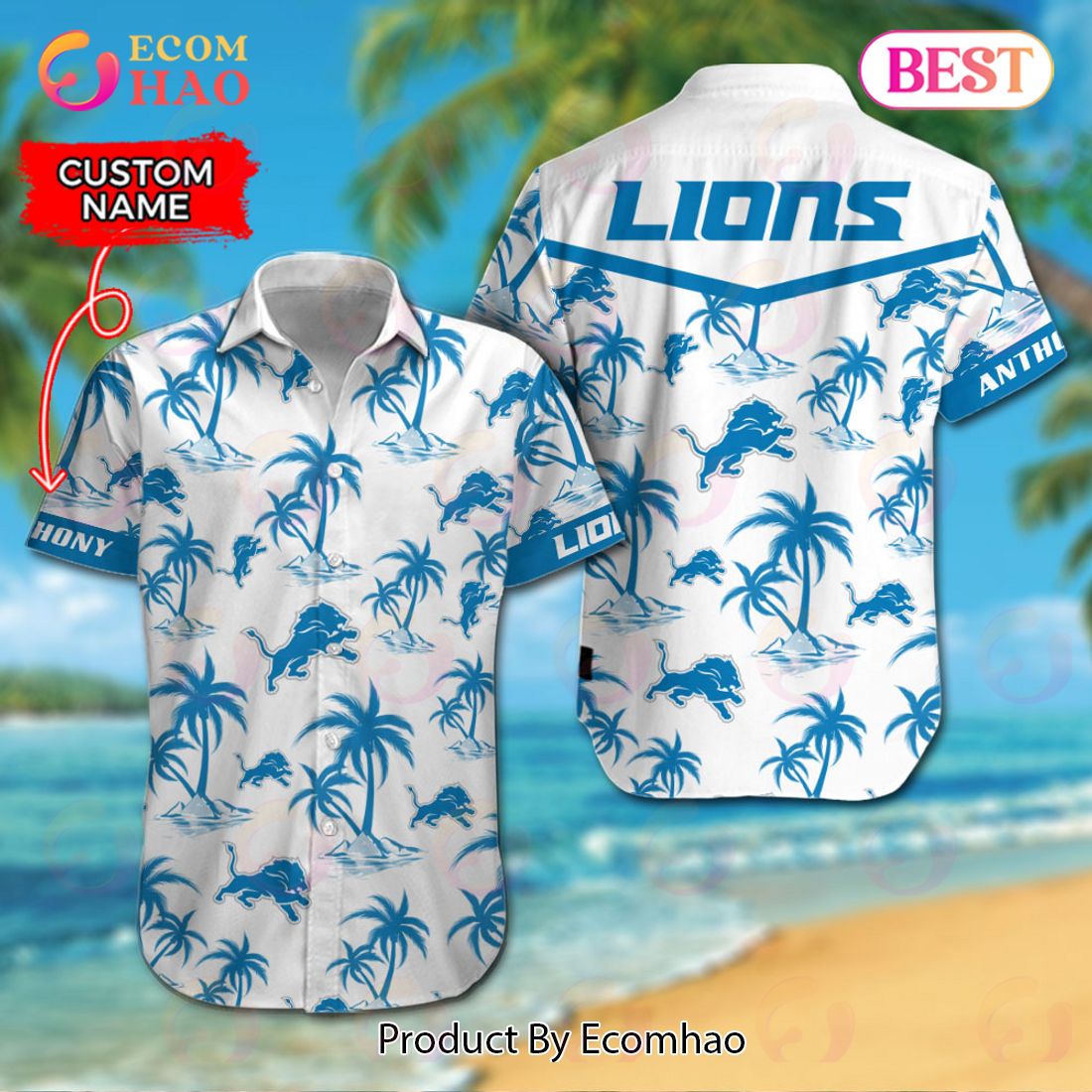 Detroit Lions NFL Baby Yoda Hawaiian shirt Custom Name Special