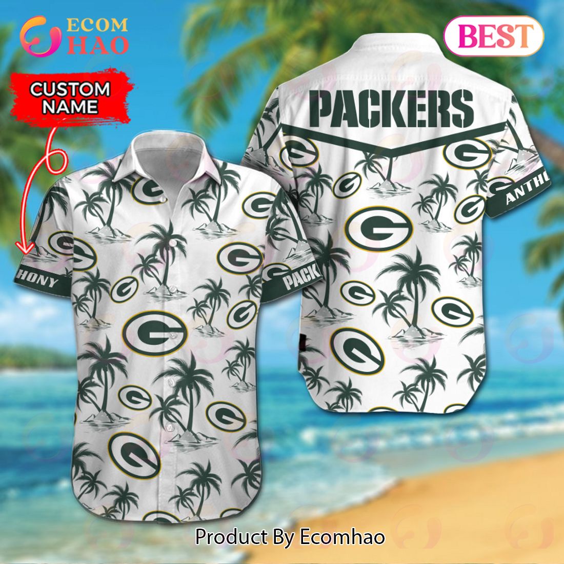 NFL Green Bay Packers Logo Pattern Hawaiian Shirt And Short