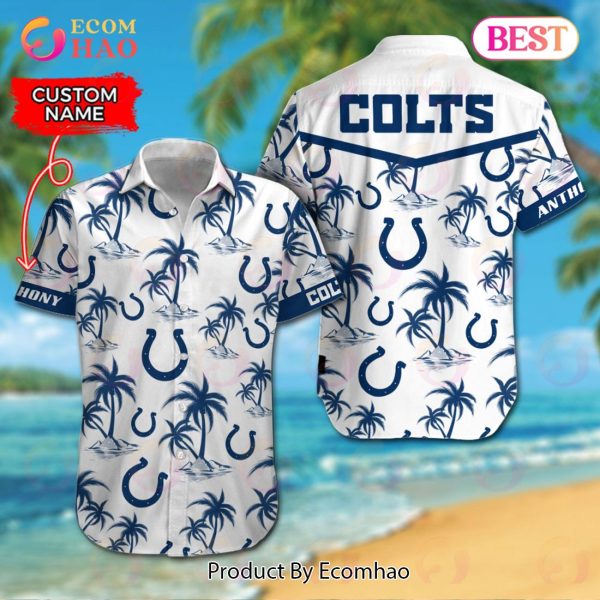 NFL Indianapolis Colts Skull Leaf Halloween Fans Hawaiian Shirt