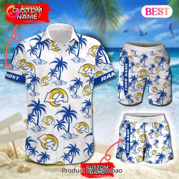 NFL Los Angeles Rams Logo Pattern Hawaiian Shirt And Short