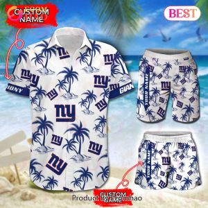 NFL New York Giants Logo Pattern Hawaiian Shirt And Short