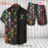 Louis Vuitton Logo Pattern Brown Mix Orange  LV Hawaiian Shirt And Shorts
