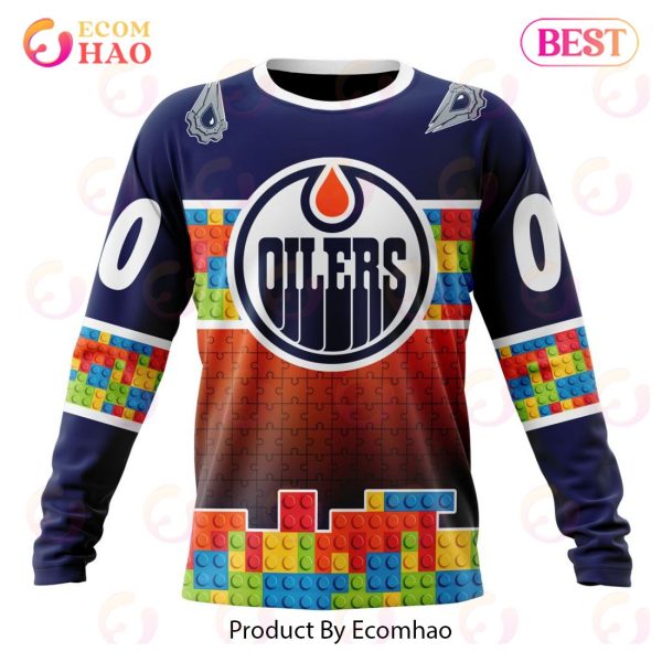 NHL Edmonton Oilers Special Autism Awareness Design 3D Hoodie