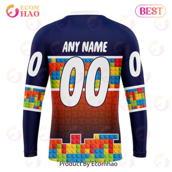 NHL Edmonton Oilers Special Autism Awareness Design 3D Hoodie