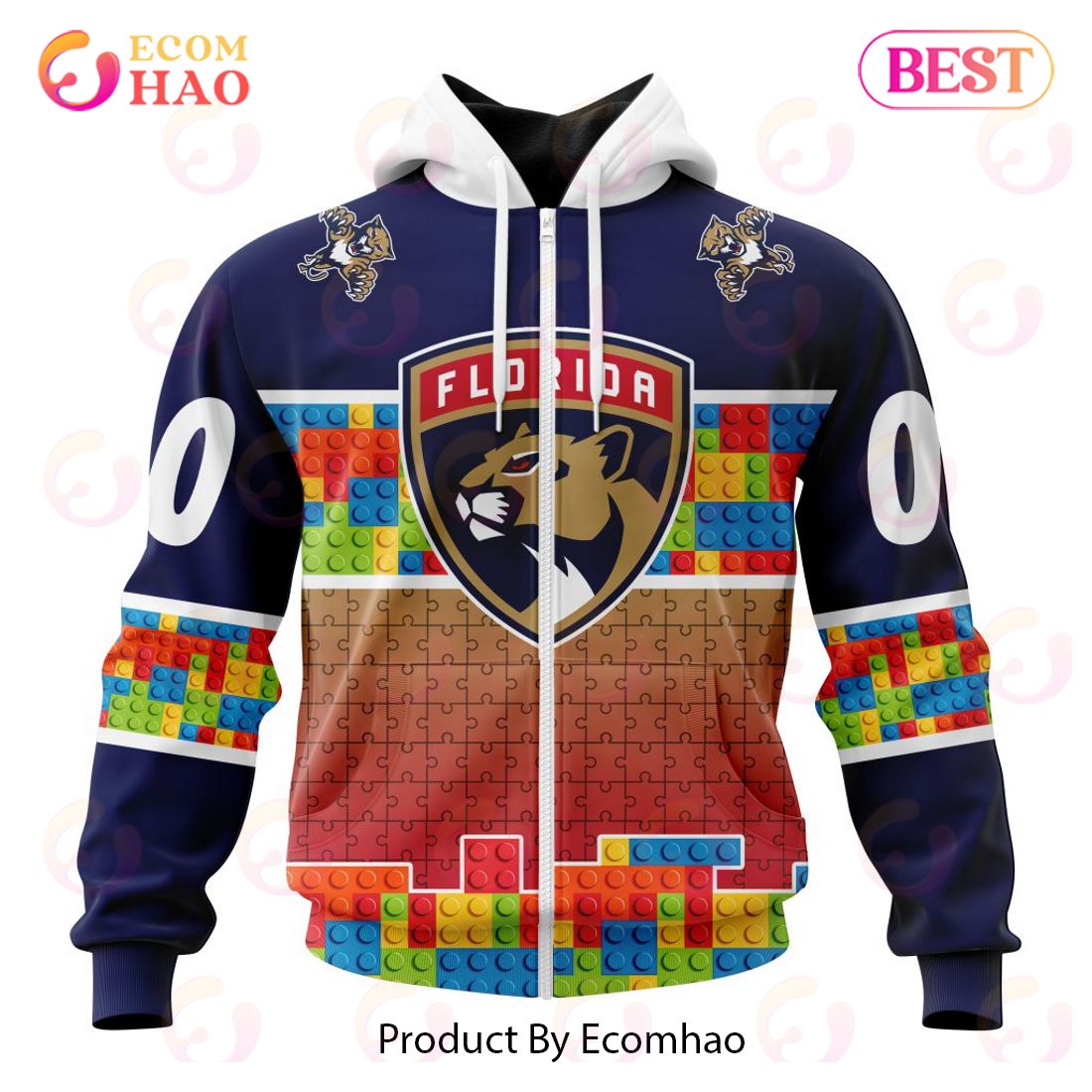 NHL Florida Panthers Special Autism Awareness Design 3D Hoodie