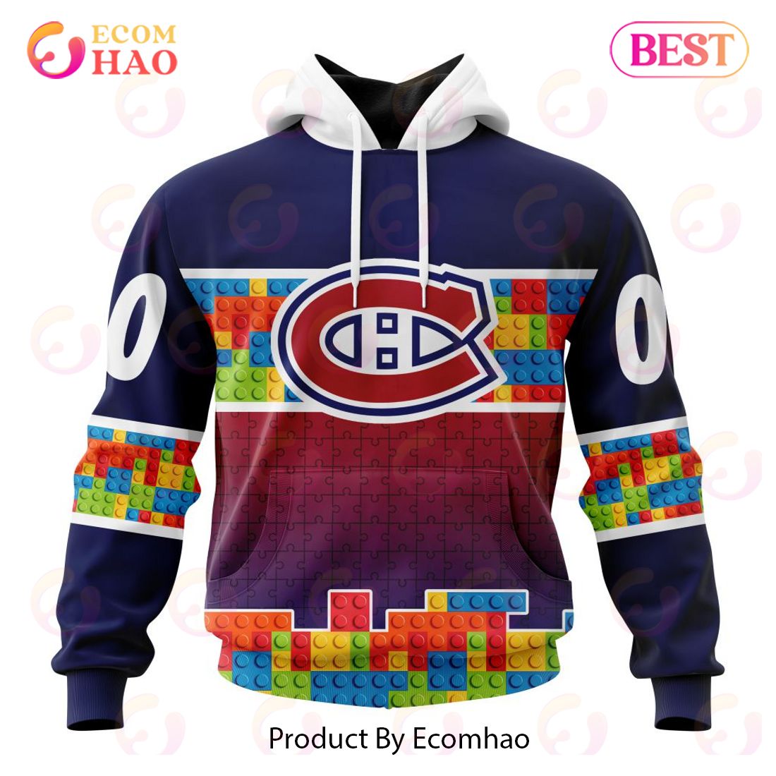 NHL Montreal Canadiens Special Autism Awareness Design 3D Hoodie