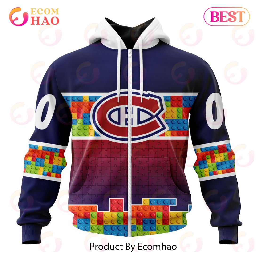 NHL Montreal Canadiens Special Autism Awareness Design 3D Hoodie