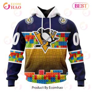 NHL Pittsburgh Penguins Special Autism Awareness Design 3D Hoodie