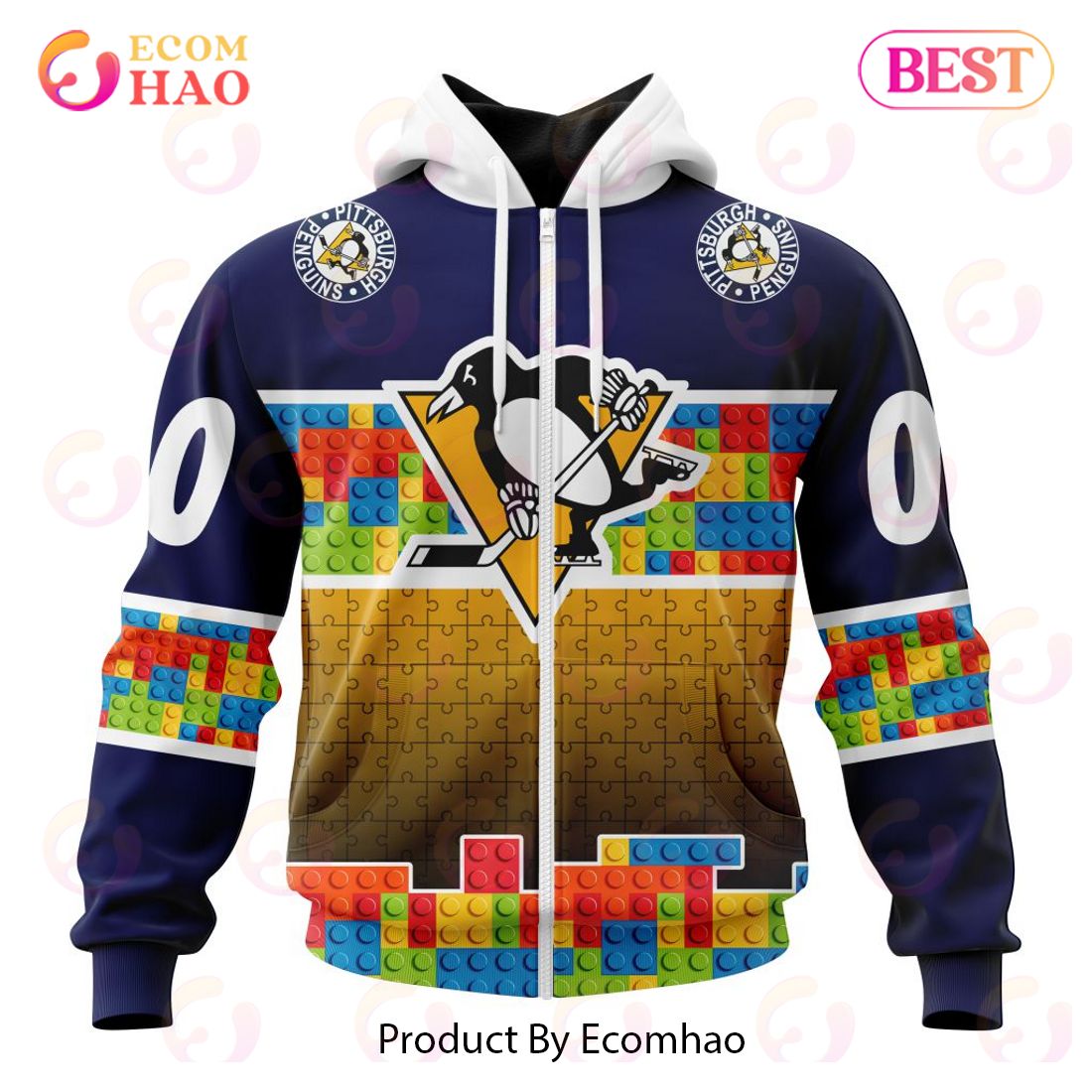 NHL Pittsburgh Penguins Special Autism Awareness Design 3D Hoodie