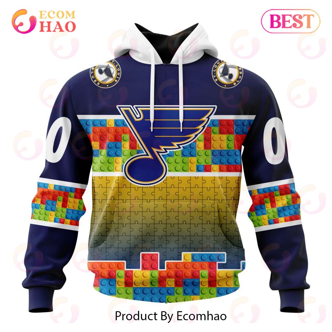 NHL St. Louis Blues Special Autism Awareness Design 3D Hoodie