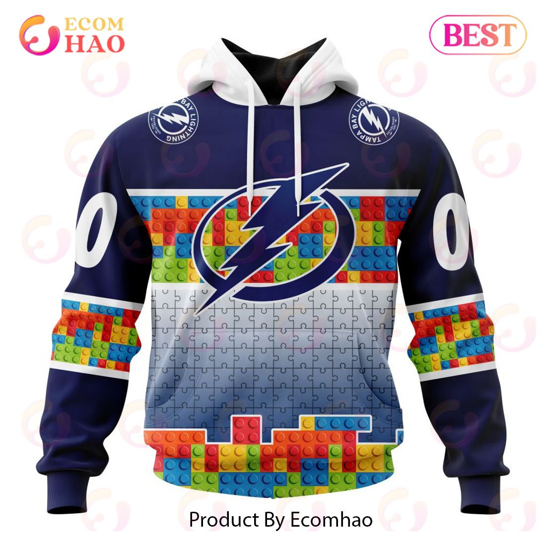 NHL Tampa Bay Lightning Special Autism Awareness Design 3D Hoodie