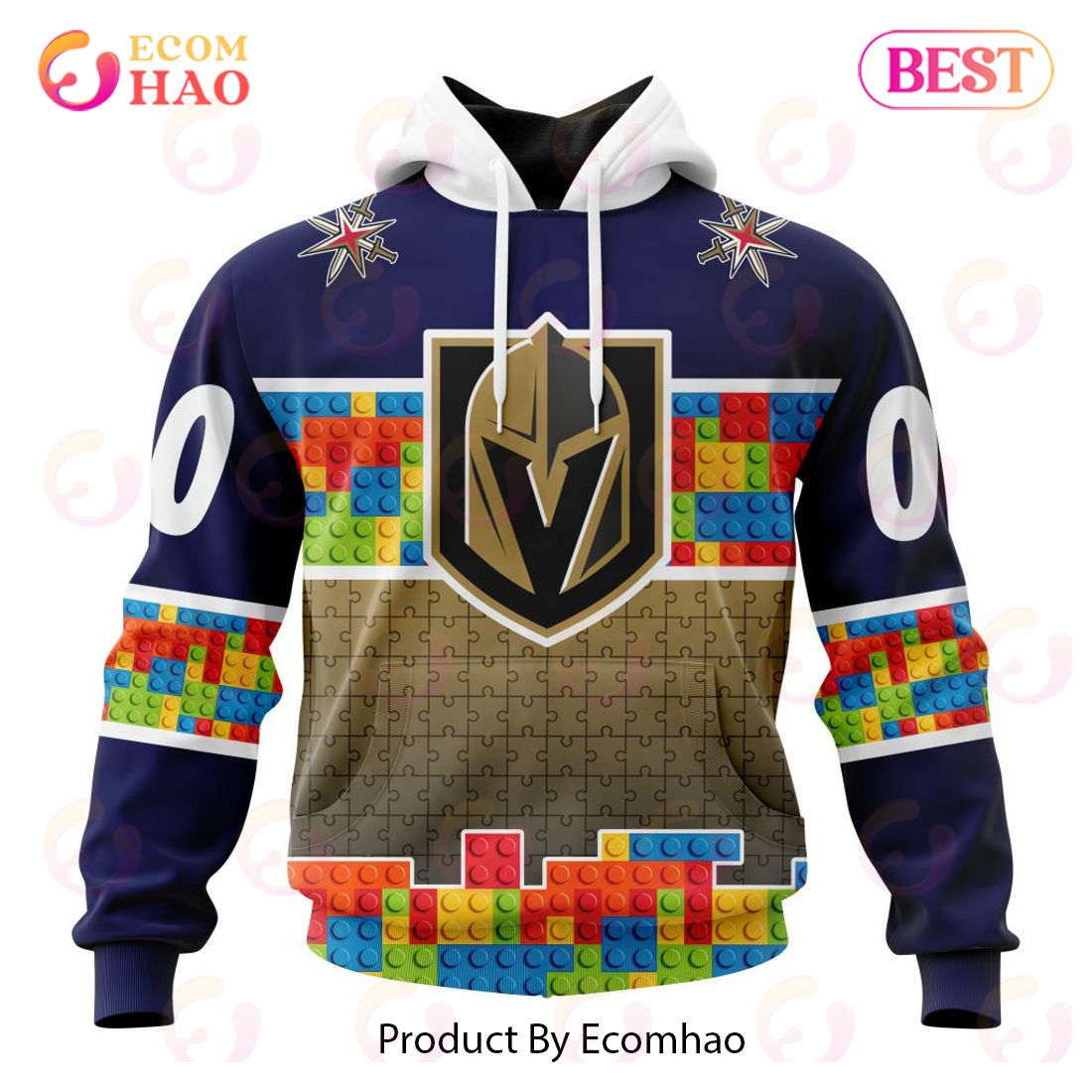 NHL Vegas Golden Knights Special Autism Awareness Design 3D Hoodie