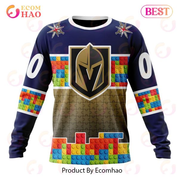 NHL Vegas Golden Knights Special Autism Awareness Design 3D Hoodie