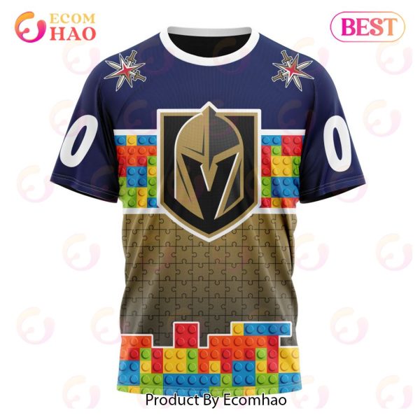 NHL Vegas Golden Knights Special Autism Awareness Design 3D Hoodie