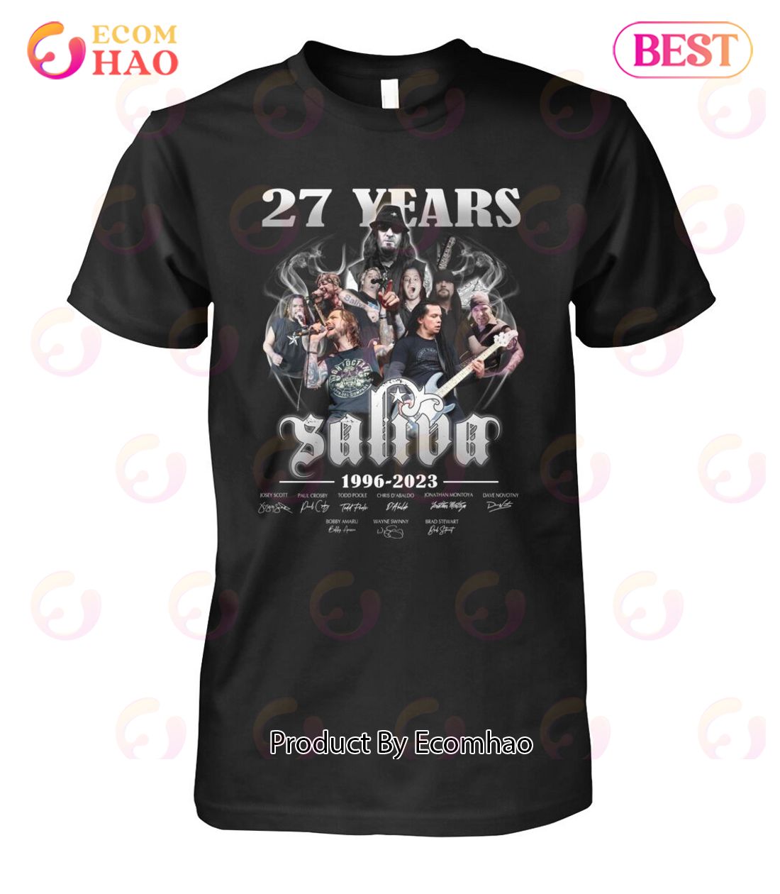 27 Years 1996 – 2023 Saliva Thank You For The Memories T-Shirt