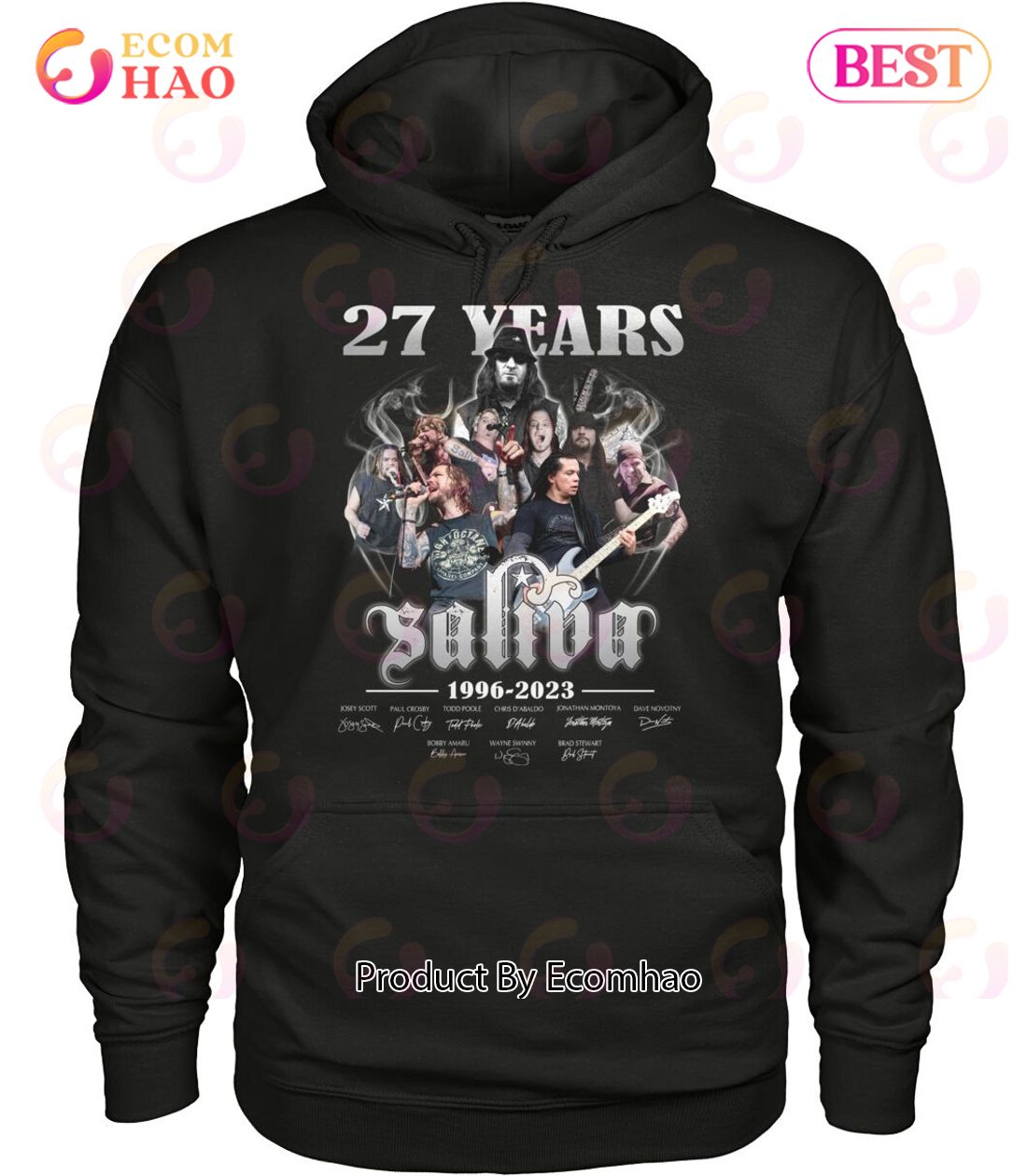 27 Years 1996 – 2023 Saliva Thank You For The Memories T-Shirt