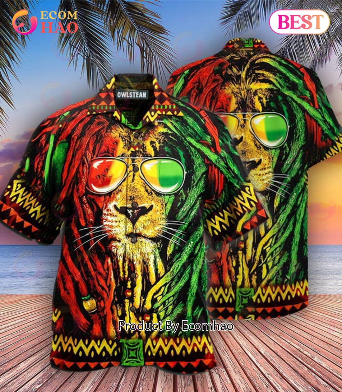 Jamaica Lion Full Printing Hawaiian Shirt