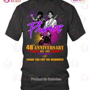 Prince 48th Anniversary 1975 – 2023 Prince Rogers Nelson Thank You For The Memories T-Shirt