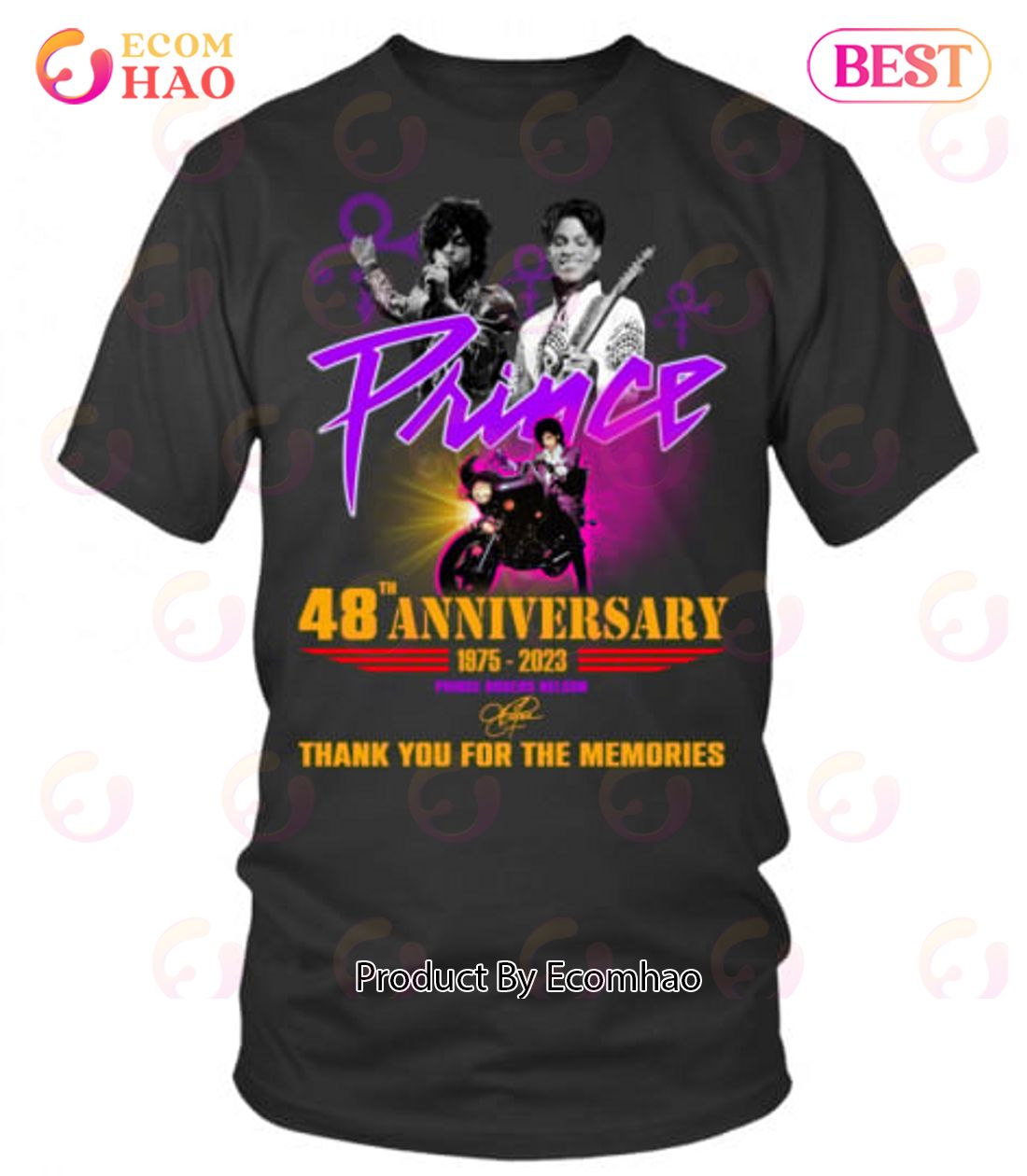 Prince 48th Anniversary 1975 – 2023 Prince Rogers Nelson Thank You For The Memories T-Shirt