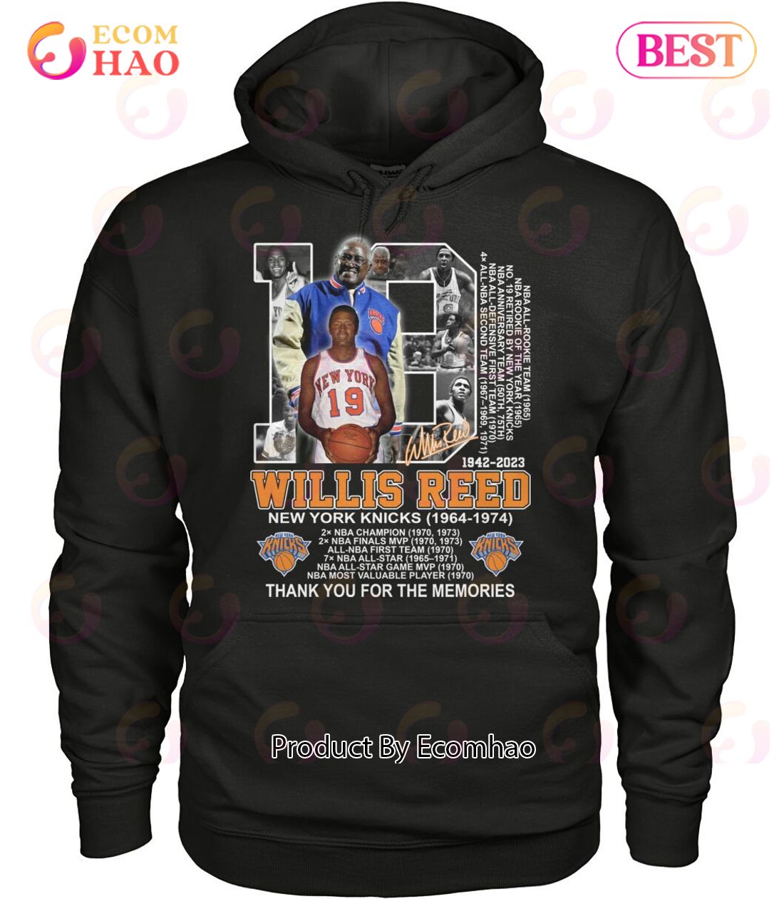 Willis Reed 1942 – 2023 New York Knicks 1964 – 1974 Thank You For The Memories T-Shirt