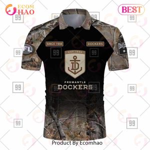 Personalized Camouflage AFL Fremantle Dockers Hunting Polo Shirt