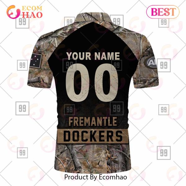 Personalized Camouflage AFL Fremantle Dockers Hunting Polo Shirt