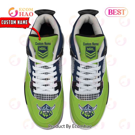 Canberra Raiders Pattern Logo Custom Name Air Jordan 4 Shoes, Sneaker