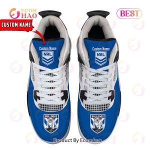Canterbury Bulldogs Pattern Logo Custom Name Air Jordan 4 Shoes, Sneaker