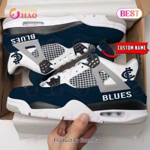 Carlton Blues Logo Personalized Air Jordan 4 Shoes, Sneaker