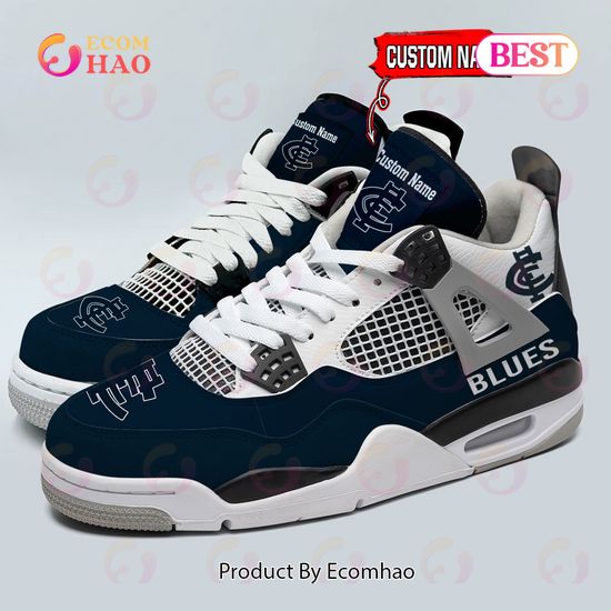 Carlton Blues Logo Personalized Air Jordan 4 Shoes, Sneaker