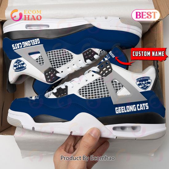 Geelong Cats Logo Personalized Air Jordan 4 Shoes, Sneaker