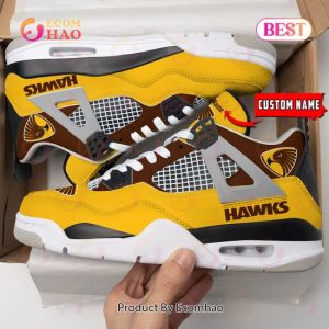 Hawthorn Hawks Logo Personalized Air Jordan 4 Shoes, Sneaker