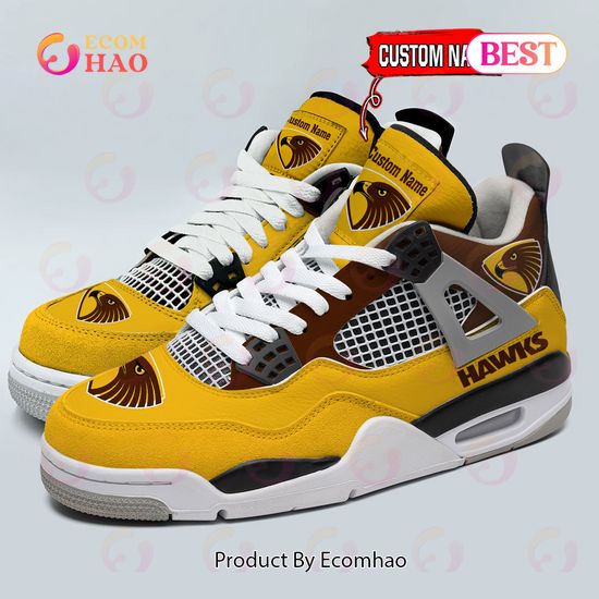 Hawthorn Hawks Logo Personalized Air Jordan 4 Shoes, Sneaker