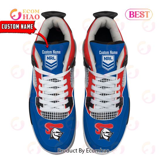 Newcastle Knights Pattern Logo Custom Name Air Jordan 4 Shoes, Sneaker