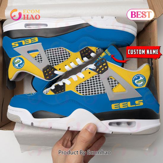 Parramatta Eels Pattern Logo Custom Name Air Jordan 4 Shoes, Sneaker